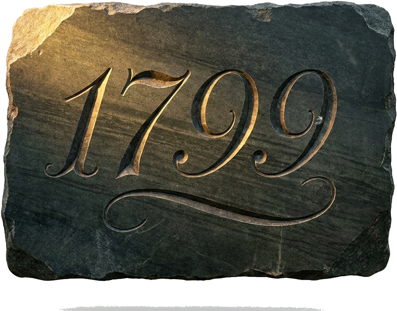 1799 carved in stone